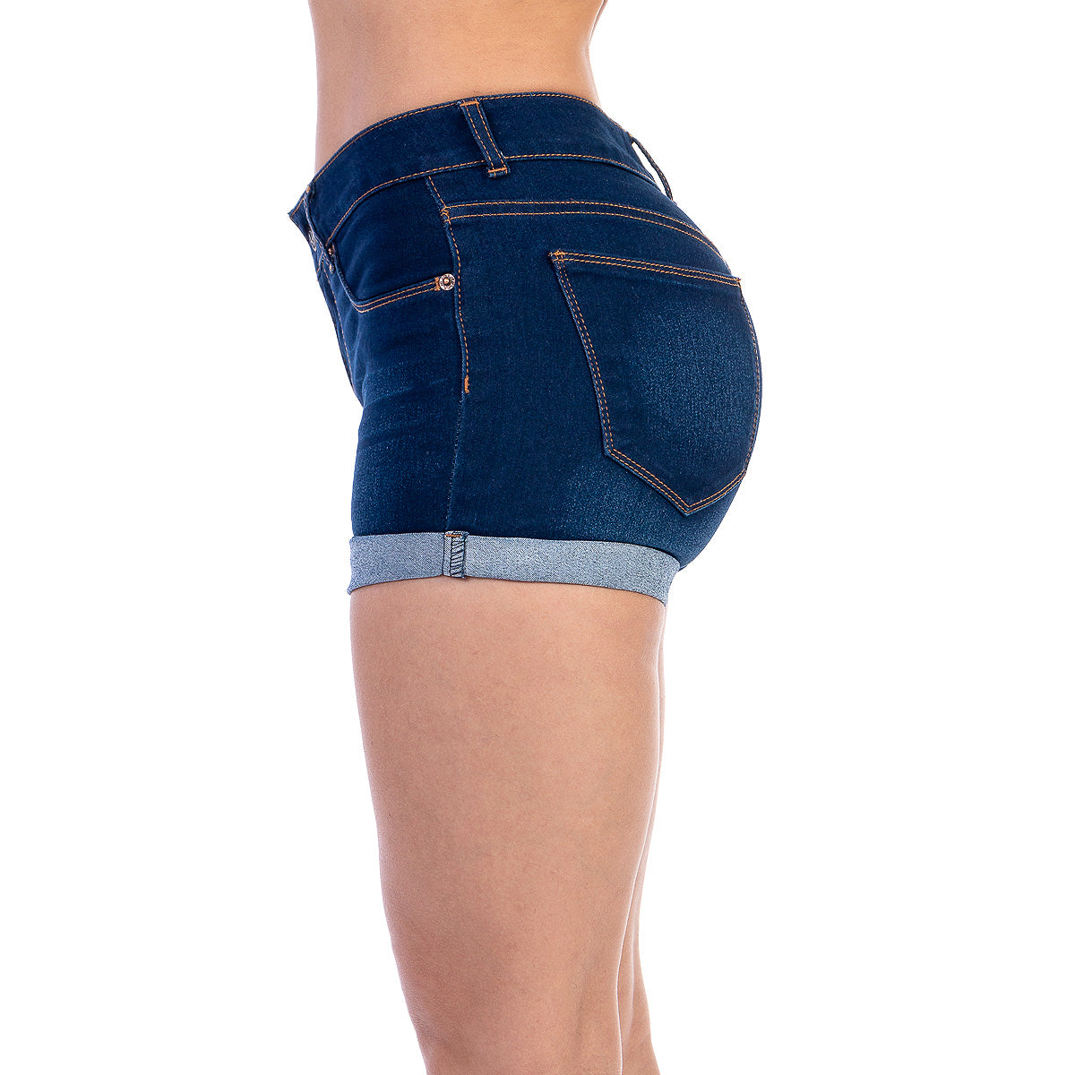Short Mezclilla Stretch Mujer Con Dobladillo Envuelto
