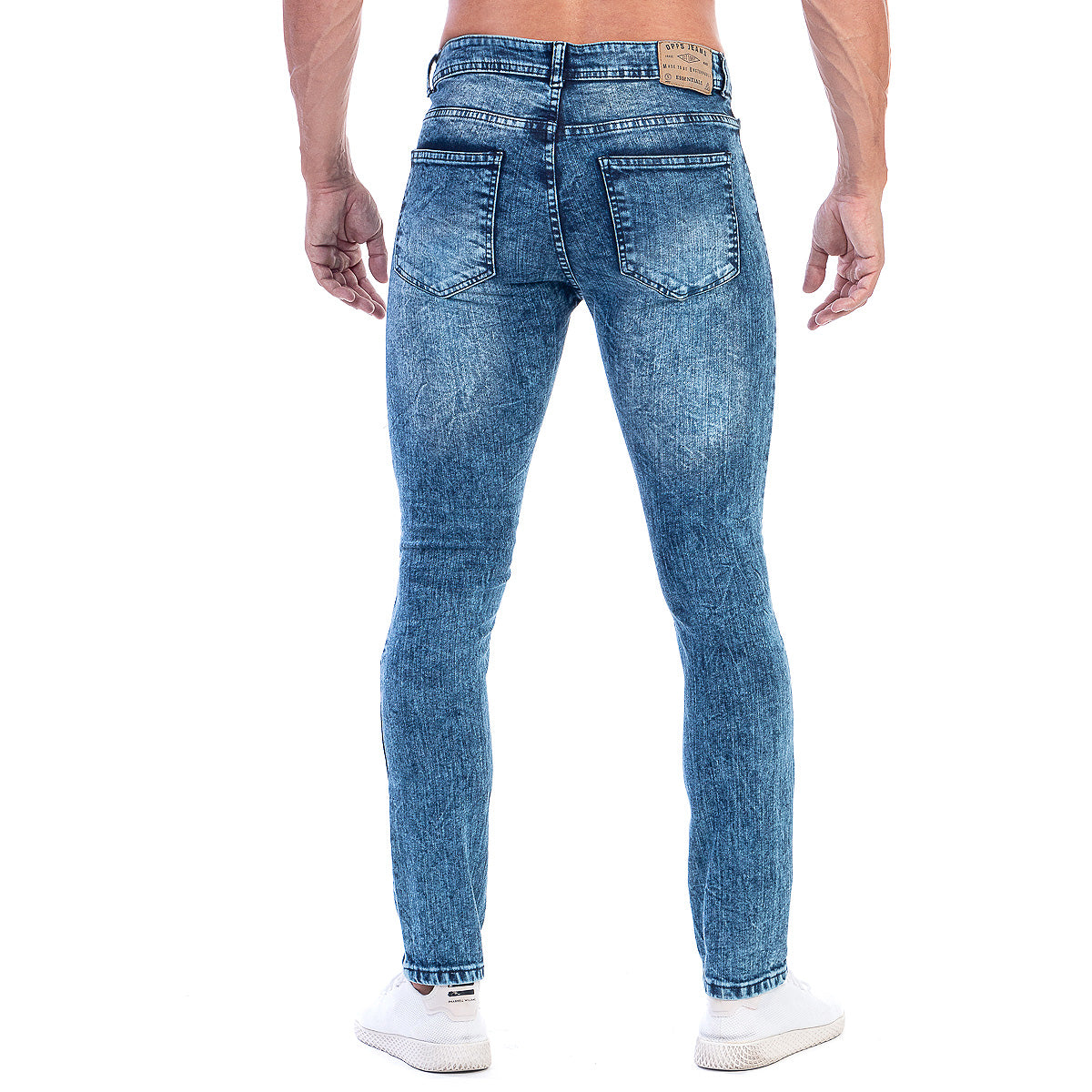 Pantalón Mezclilla Stretch Hombre Biker Acid Wash