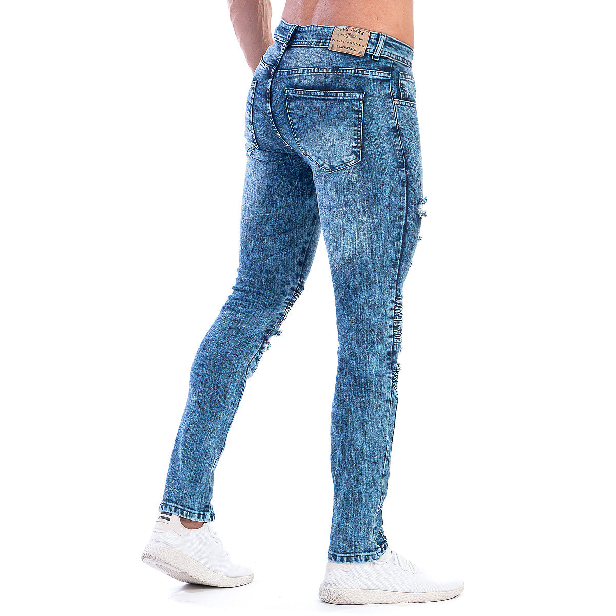 Pantalón Mezclilla Stretch Hombre Biker Acid Wash