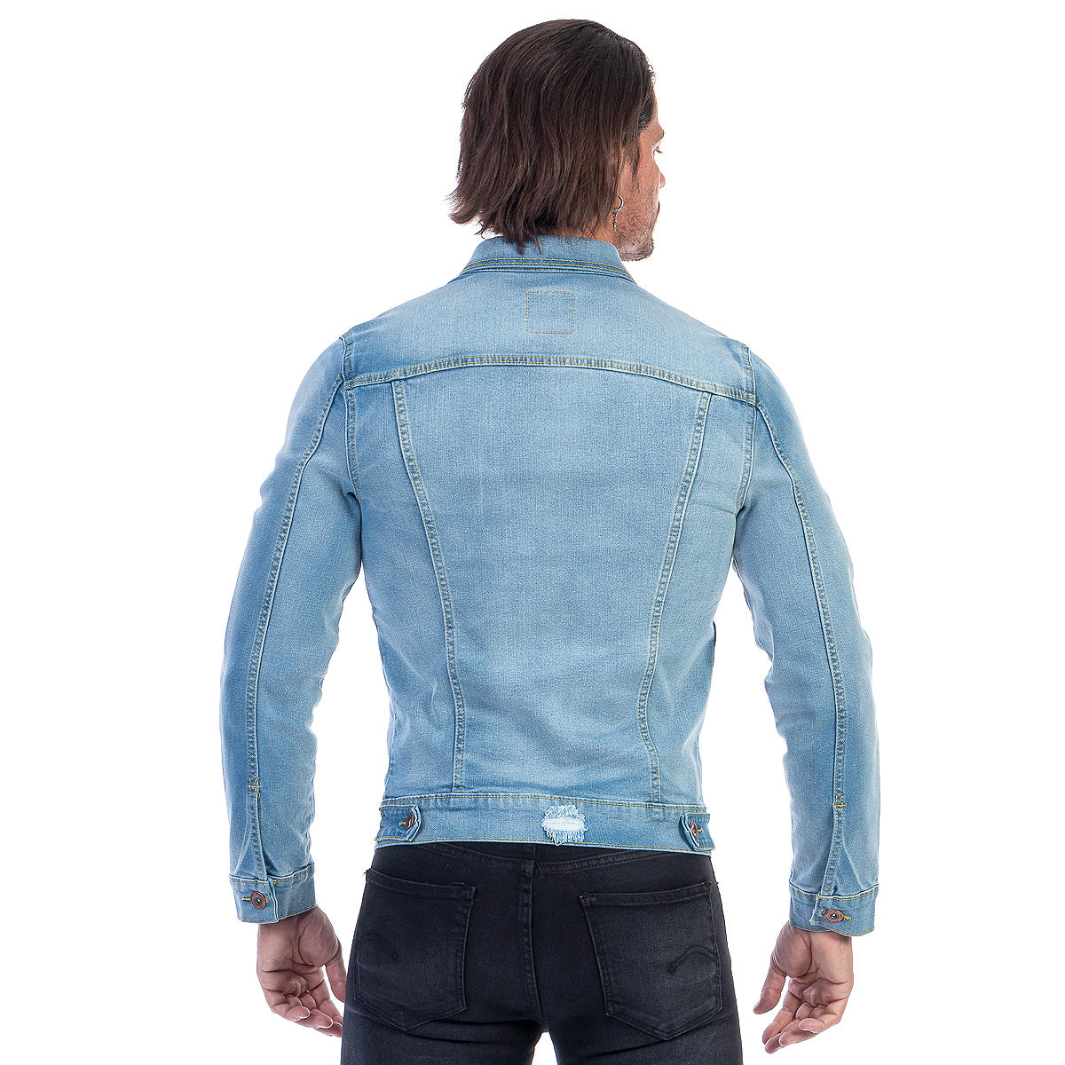 Chamarra Mezclilla Stretch Hombre Ligera Demoliciòn