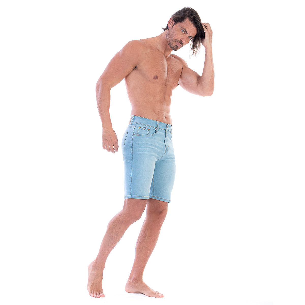 Bermuda Mezclilla Stretch Hombre Slim Fit