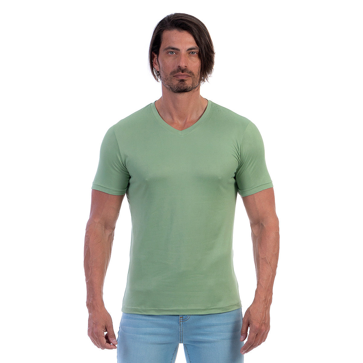 Playera Cuello En V Hombre Manga Corta Básica