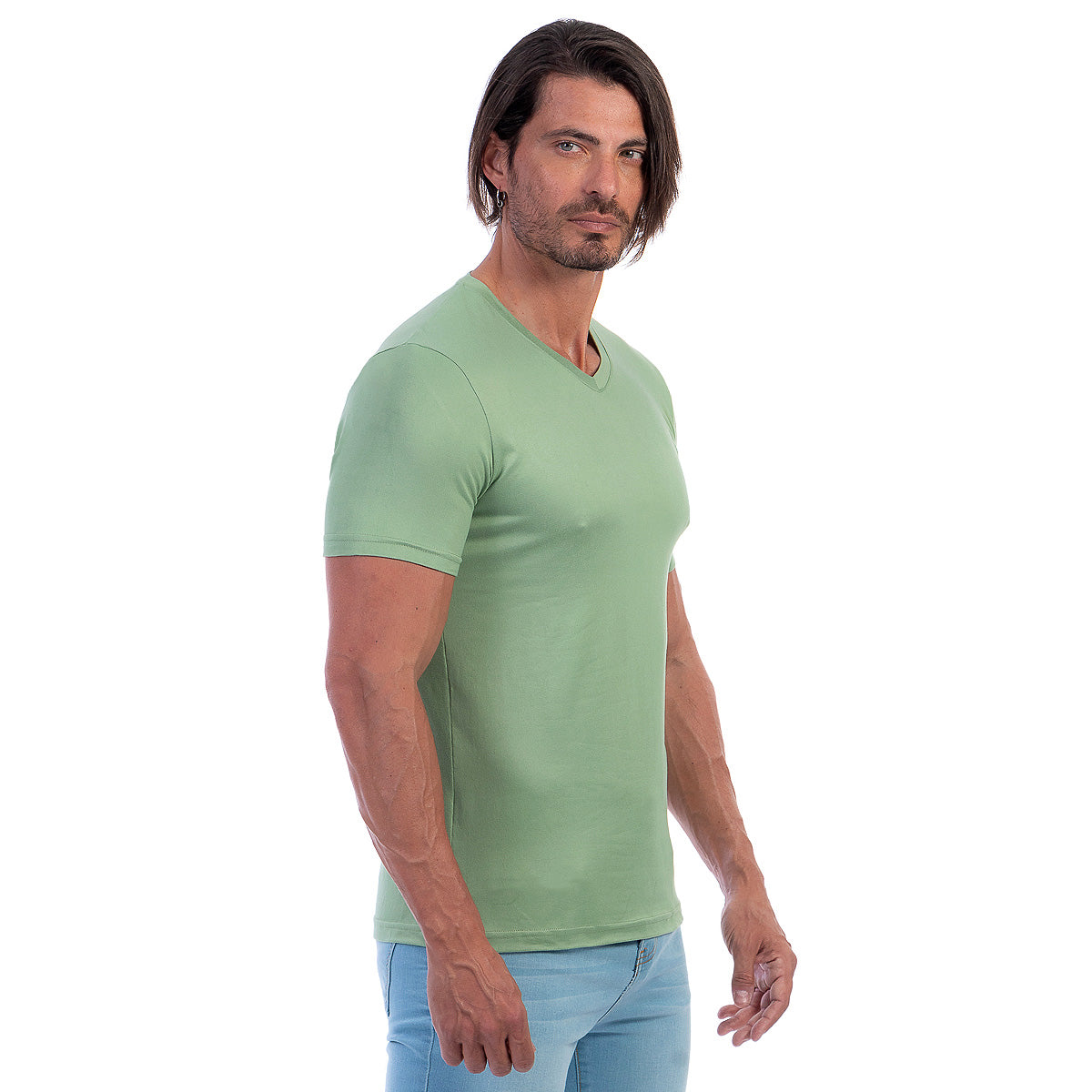Playera Cuello En V Hombre Manga Corta Básica