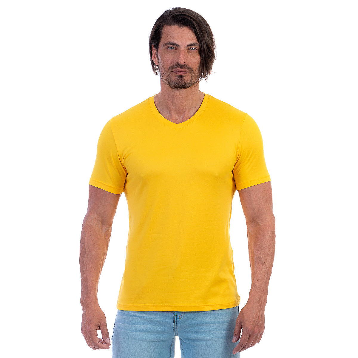 Playera Cuello En V Hombre Manga Corta Básica
