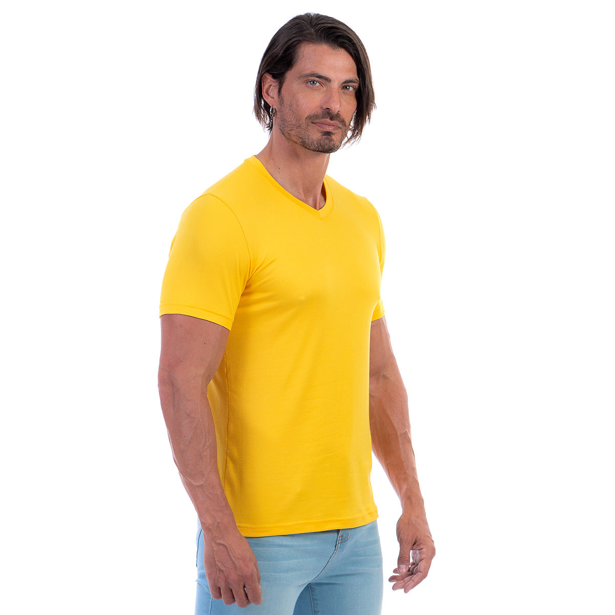 Playera Cuello En V Hombre Manga Corta Básica