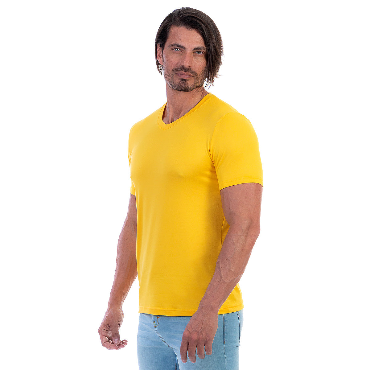 Playera Cuello En V Hombre Manga Corta Básica