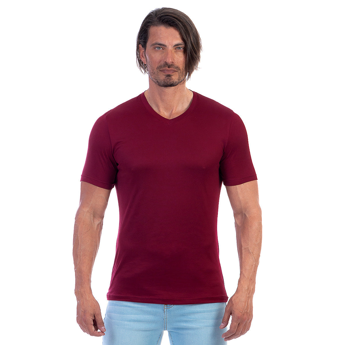 Playera Cuello En V Hombre Manga Corta Básica