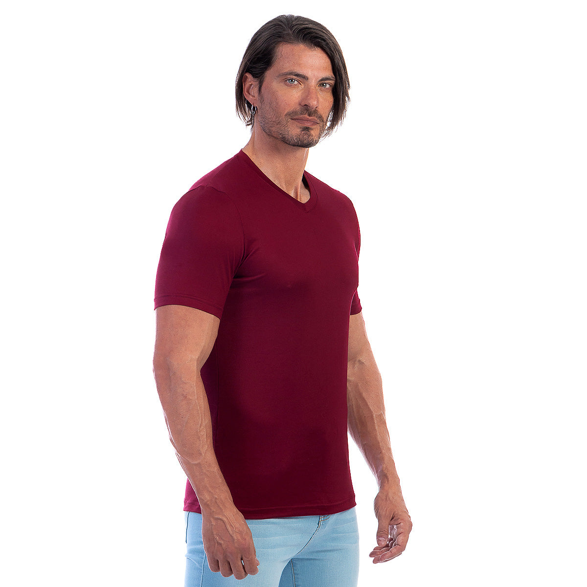 Playera Cuello En V Hombre Manga Corta Básica