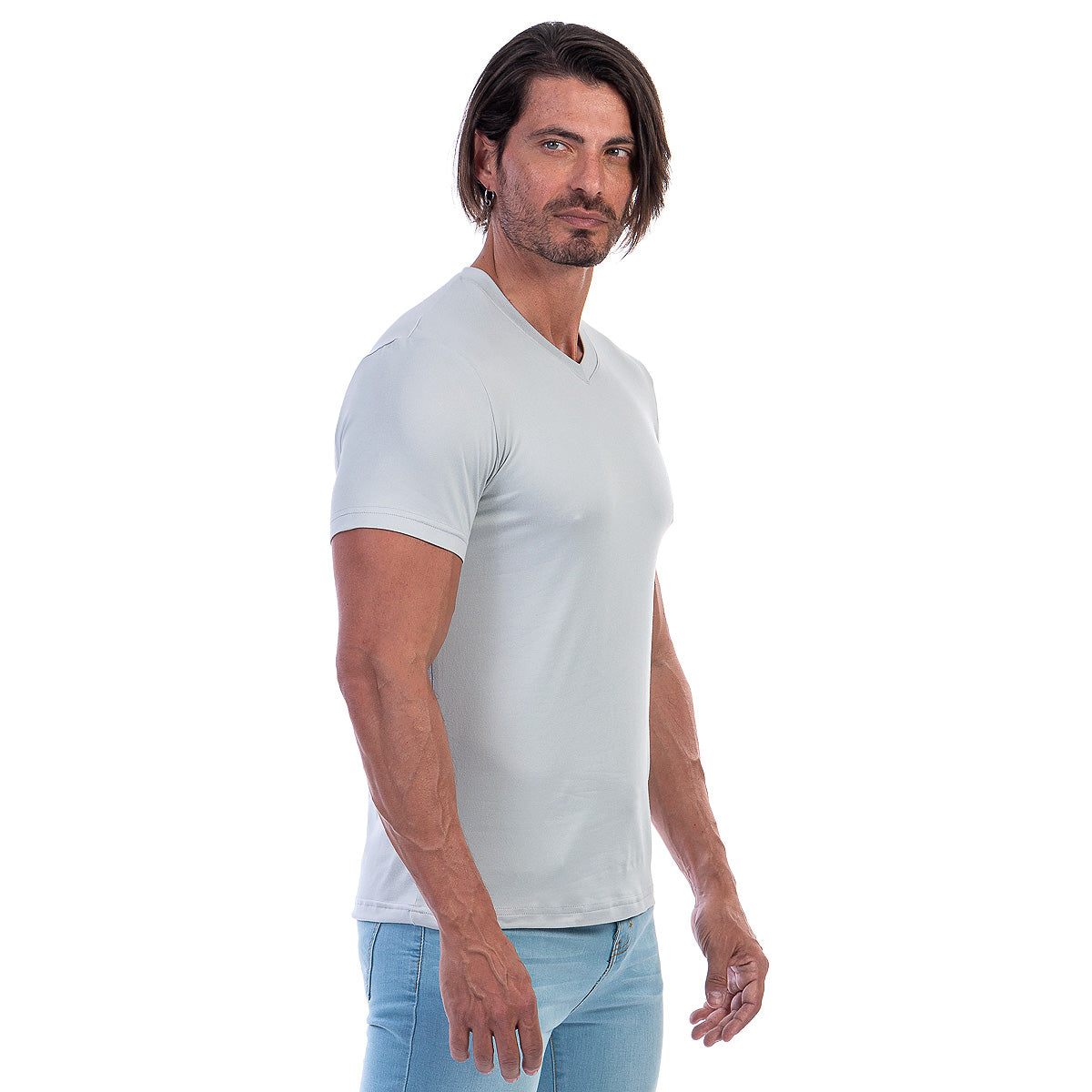 Playera Cuello En V Hombre Manga Corta Básica