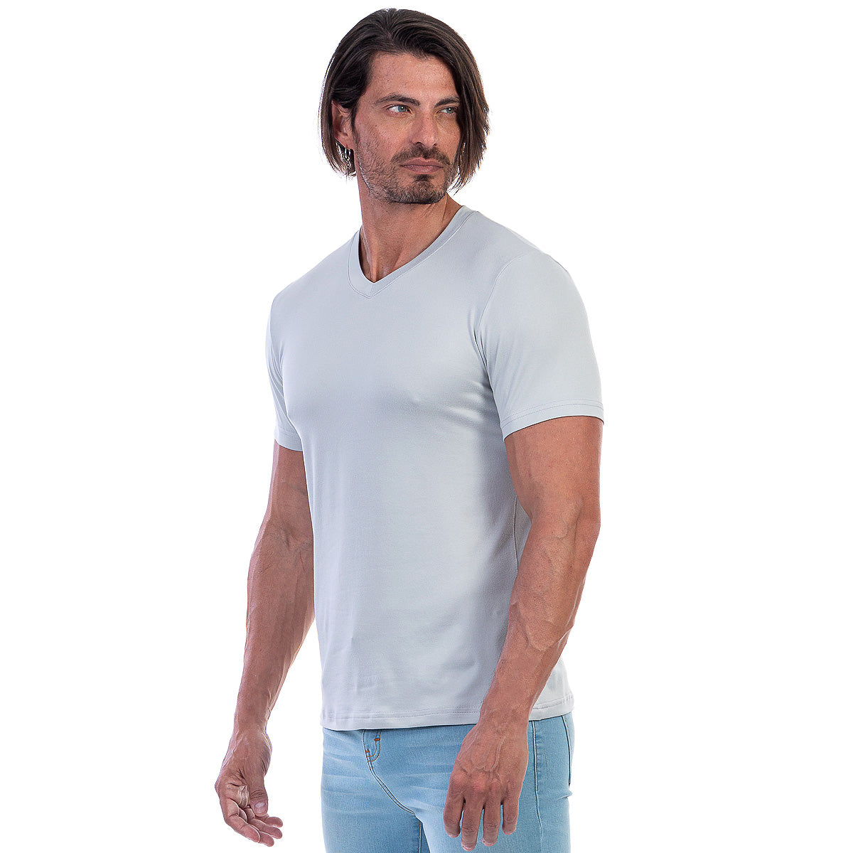 Playera Cuello En V Hombre Manga Corta Básica