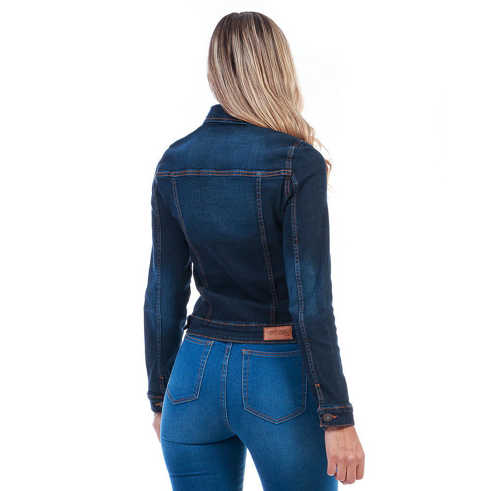 Chamarra Mezclilla Stretch Mujer Con Bolsillos