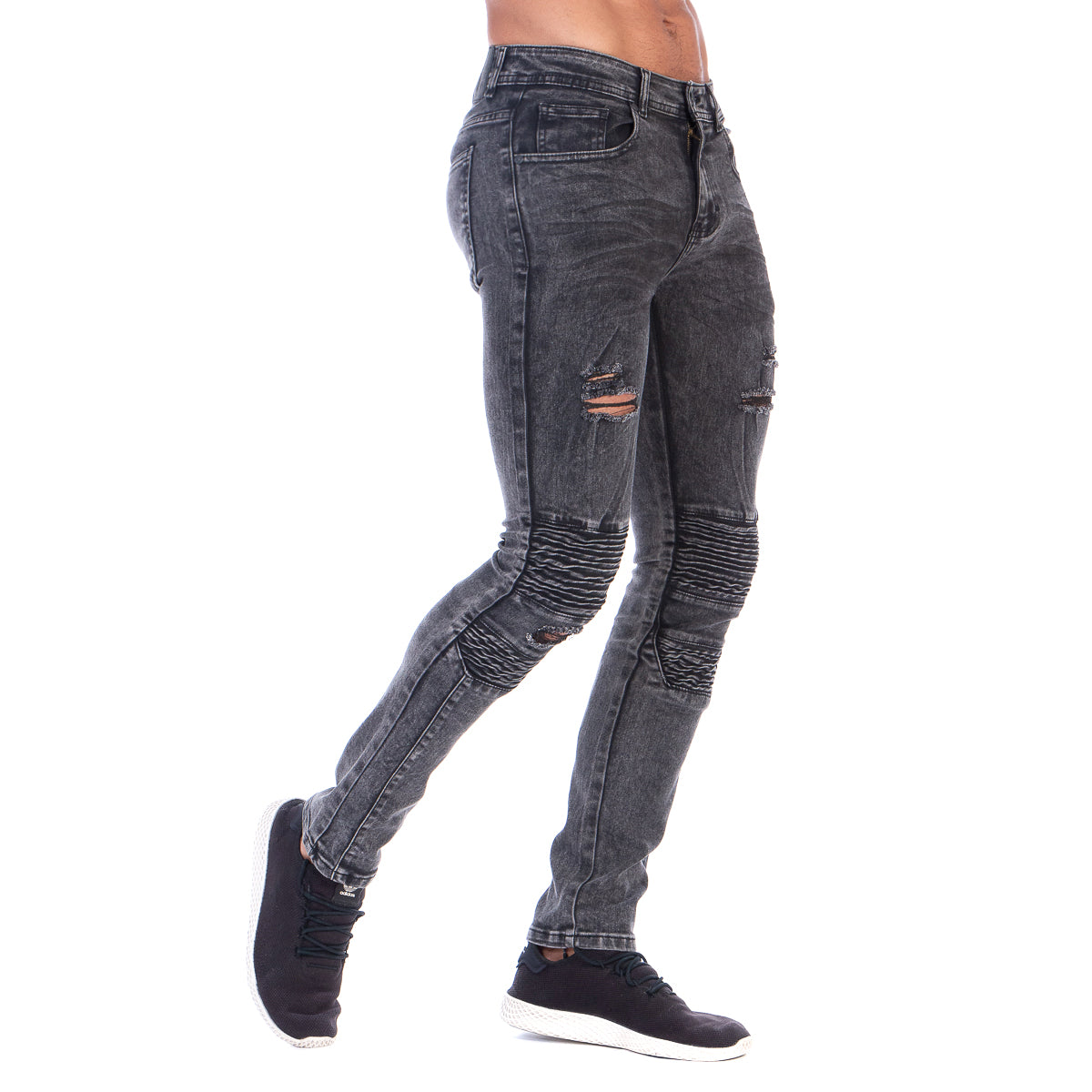 Pantalón Mezclilla Stretch Hombre Biker Acid Wash