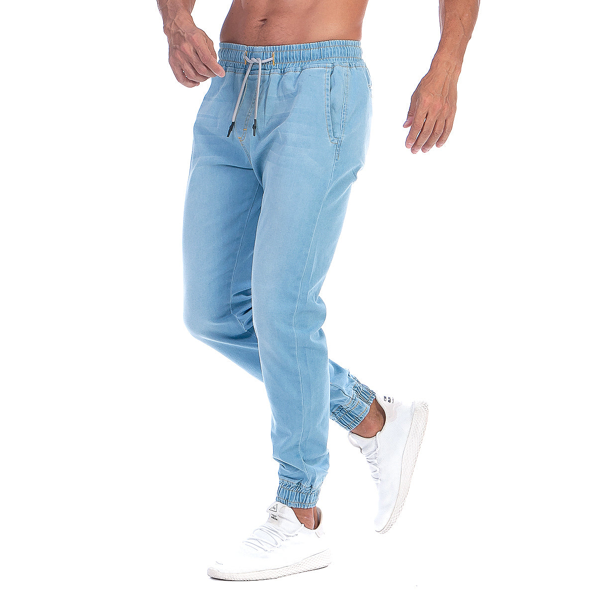 Pantalón Jogger Mezclilla Stretch Hombre Con Bolsillos