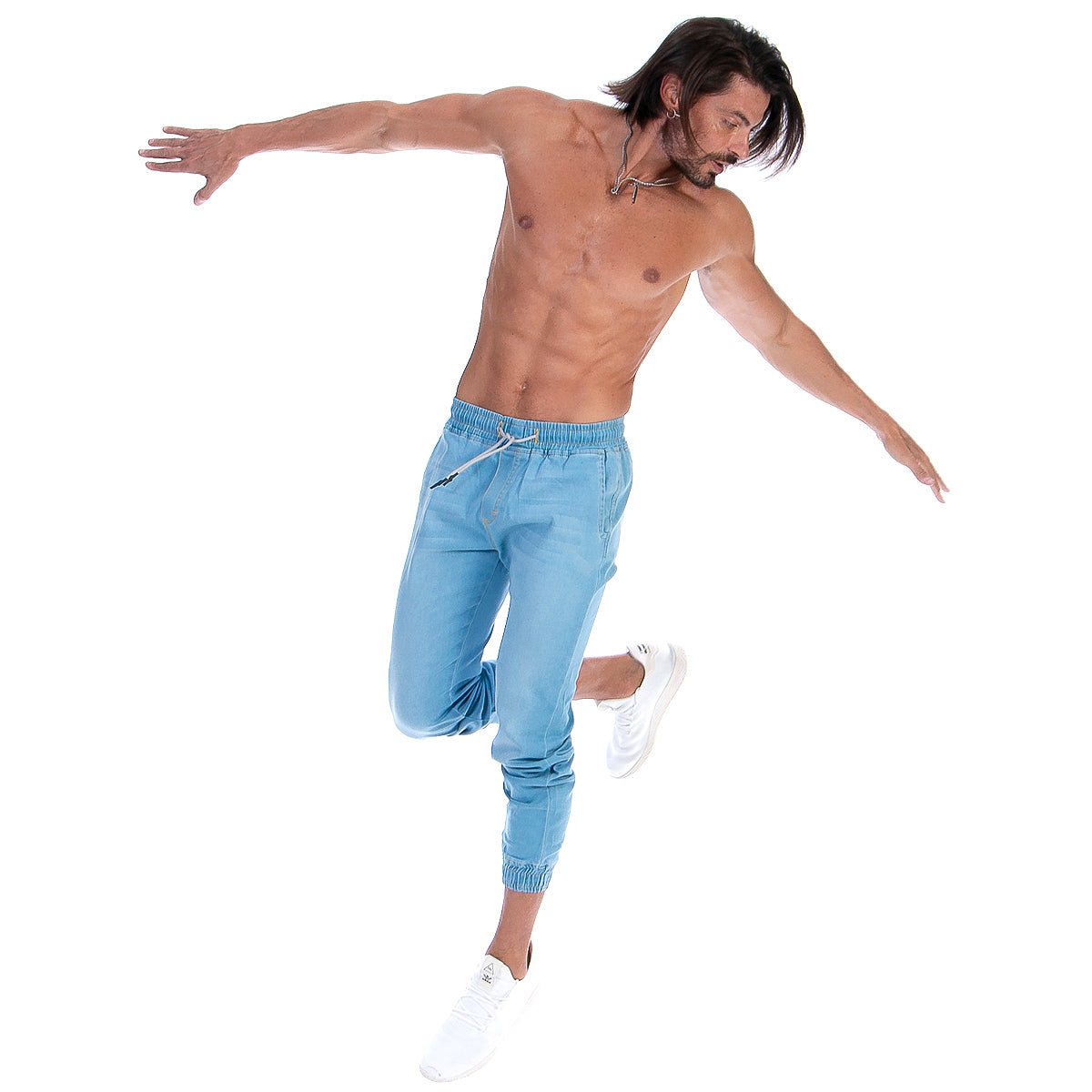 Pantalón Jogger Mezclilla Stretch Hombre Con Bolsillos