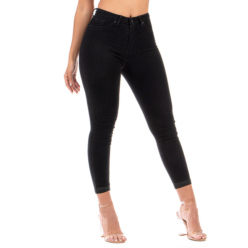 Pantalón Mezclilla Stretch Mujer Con Dobladillo