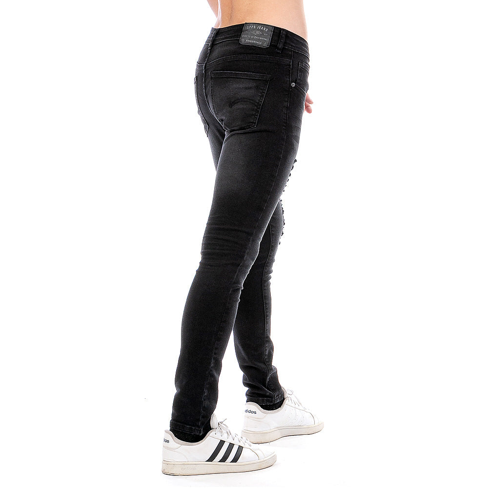 Pantalón Mezclilla Stretch Hombre Black Rocket Destrucción