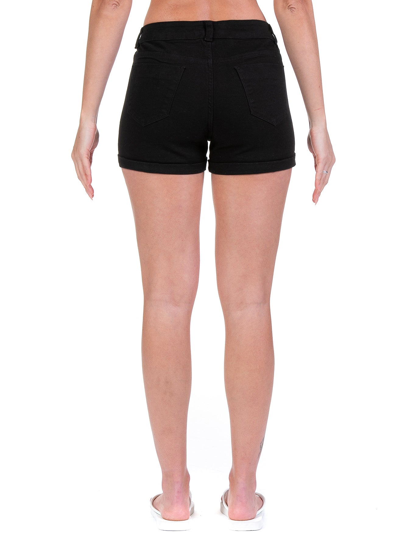 Short Gabardina Stretch Mujer Con Dobladillo Envuelto