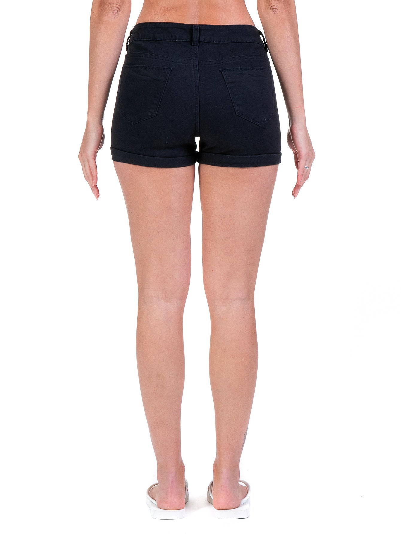 Short Gabardina Stretch Mujer Con Dobladillo Envuelto