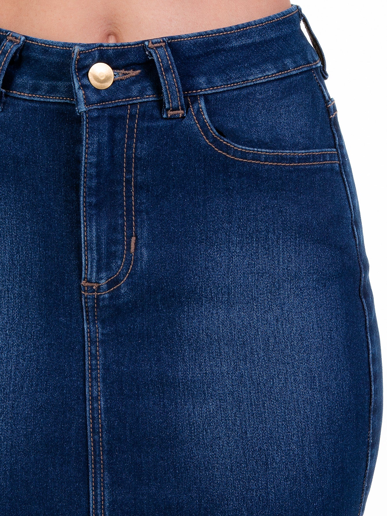 Falda De Mezclilla Stretch Para Mujer Corte Cintura Alta