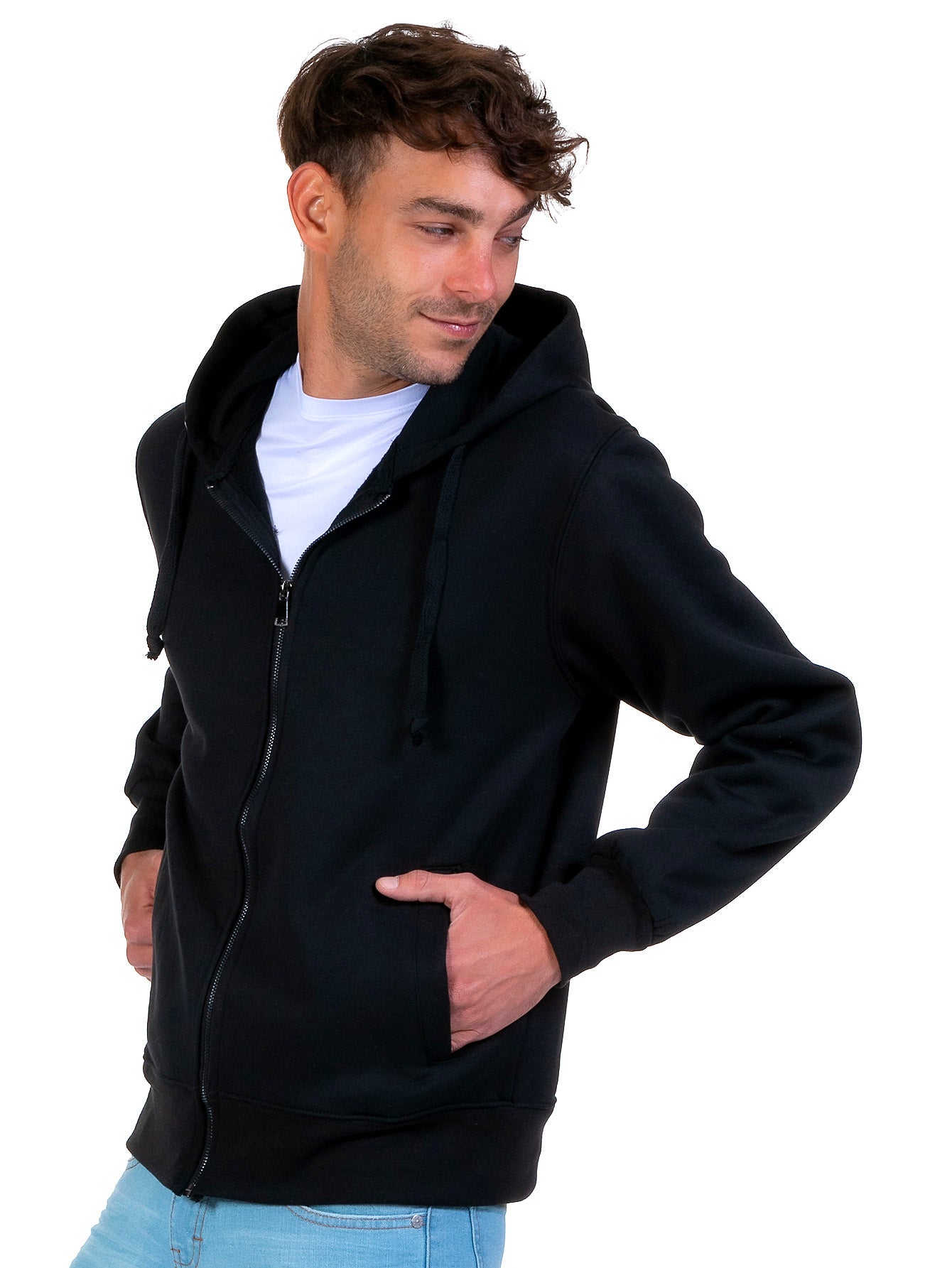 Sudadera Abierta Para Hombre Con Cierre Metálico