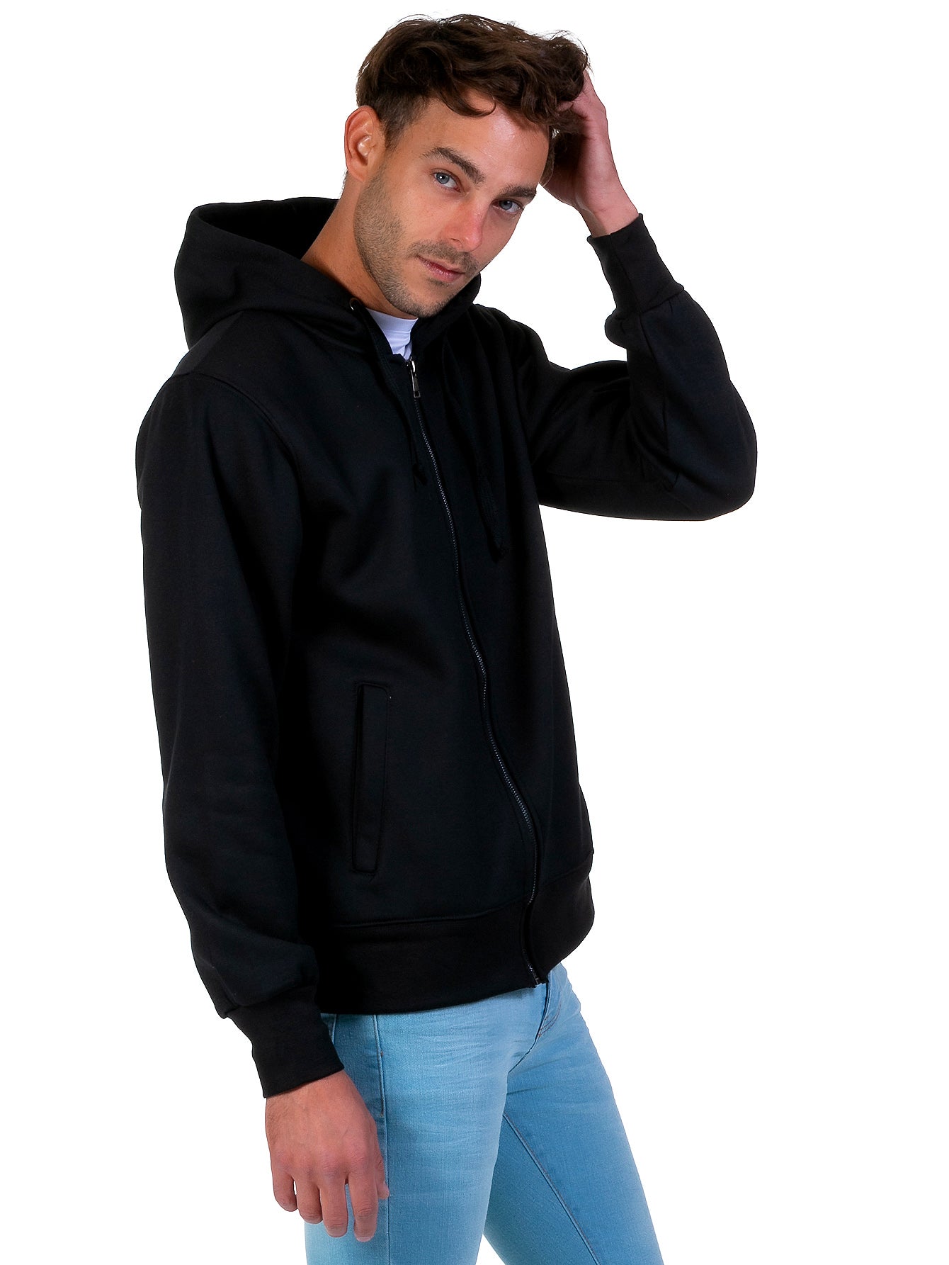 Sudadera Abierta Para Hombre Con Cierre Metálico