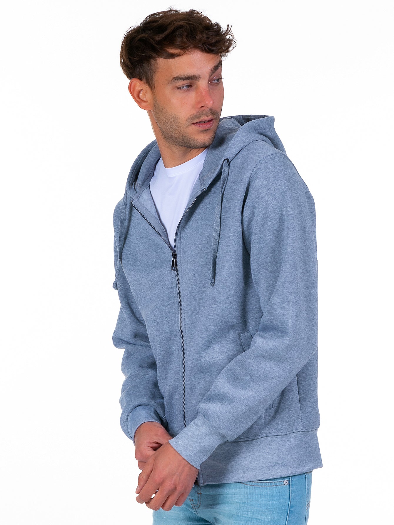 Sudadera Abierta Para Hombre Con Cierre Metálico