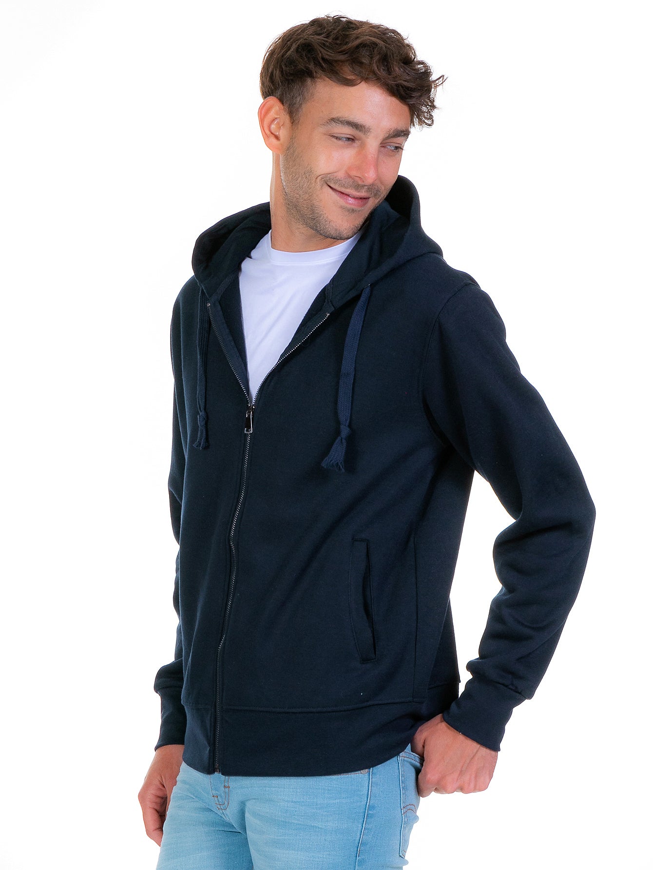 Sudadera Abierta Para Hombre Con Cierre Metálico