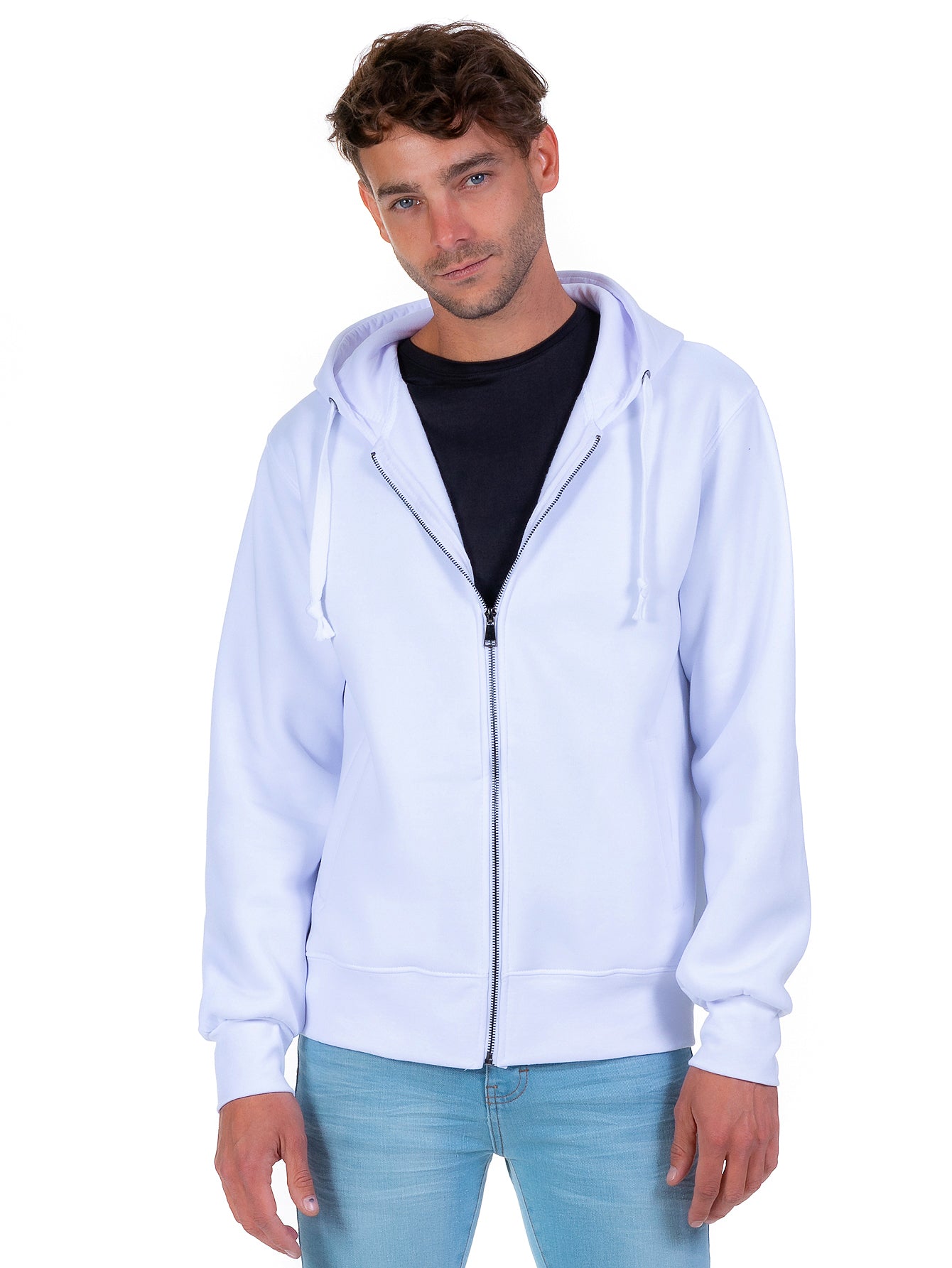 Sudadera Abierta Para Hombre Con Cierre Metálico