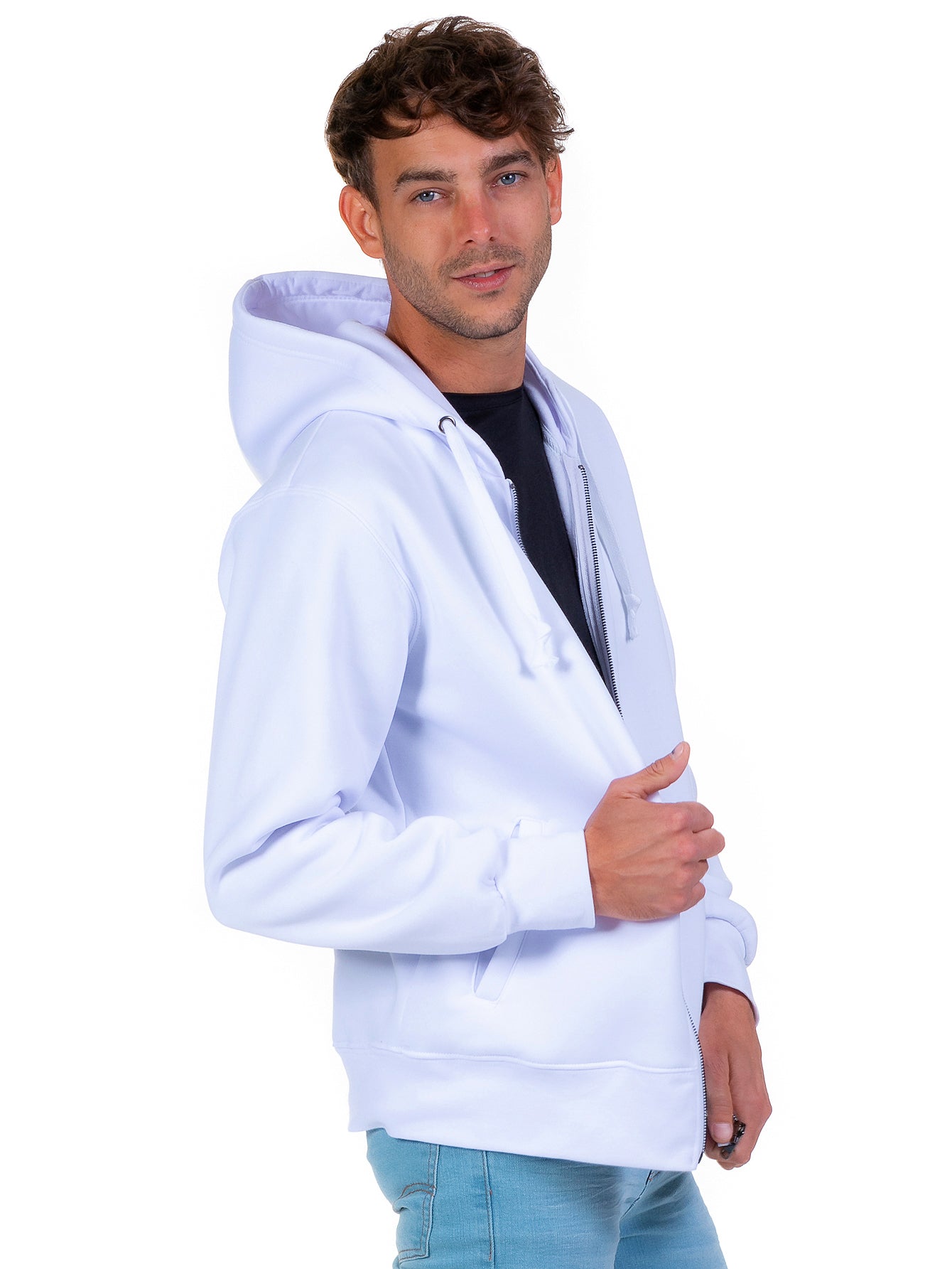 Sudadera Abierta Para Hombre Con Cierre Metálico