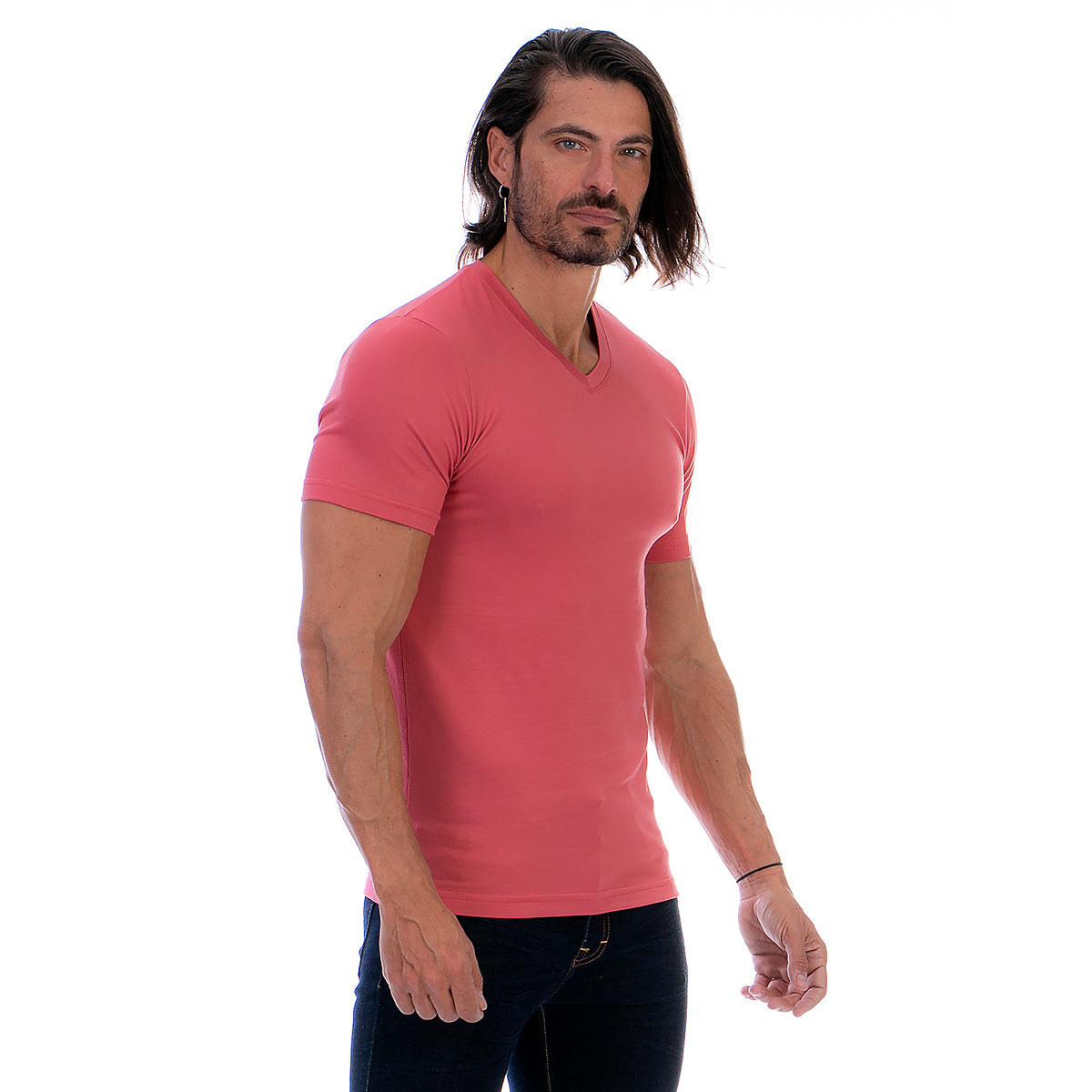 Playera Cuello En V Hombre Manga Corta Básica