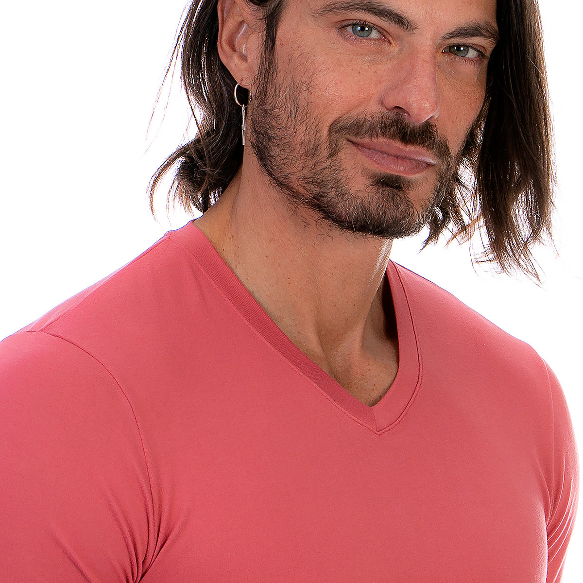 Playera Cuello En V Hombre Manga Corta Básica