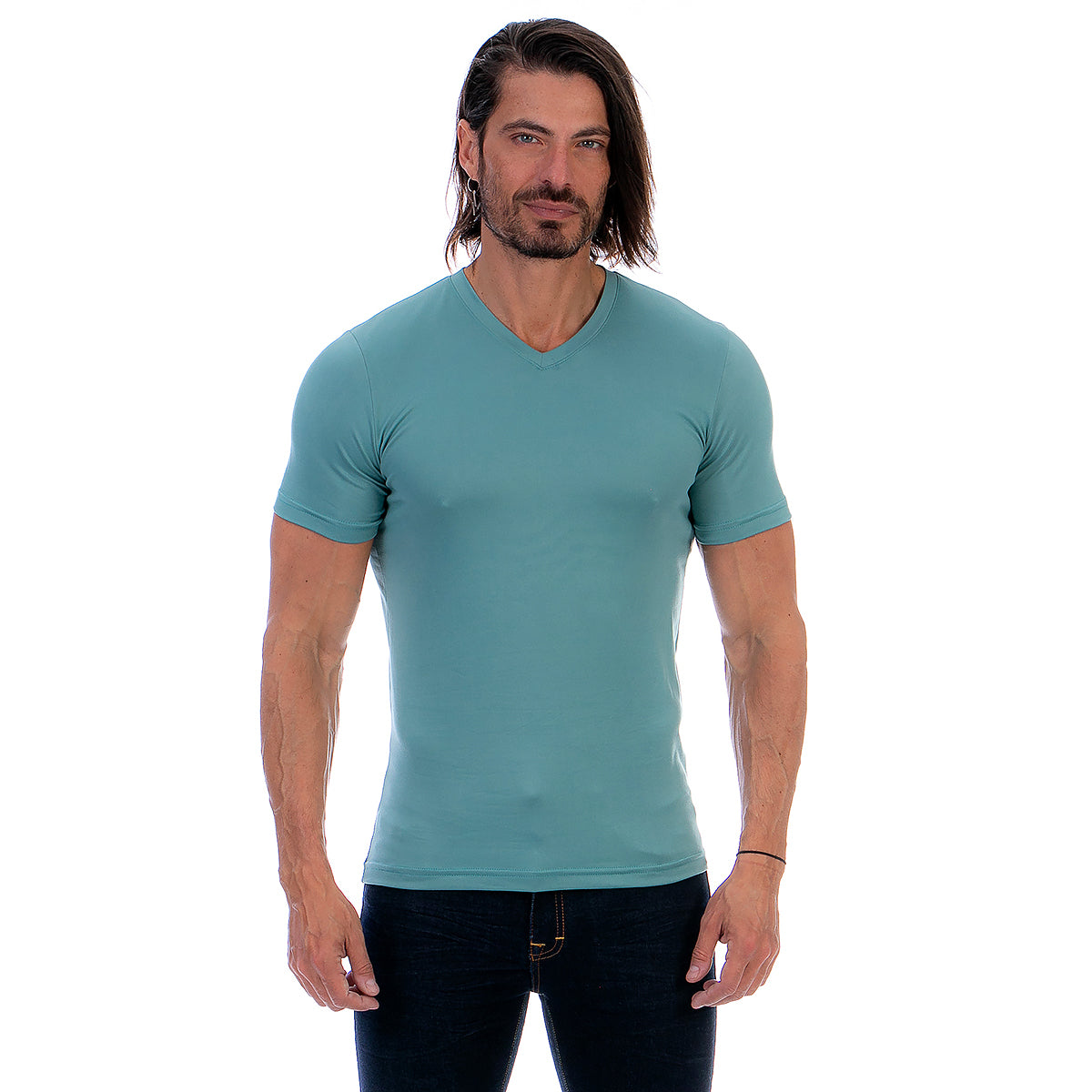 Playera Cuello En V Hombre Manga Corta Básica