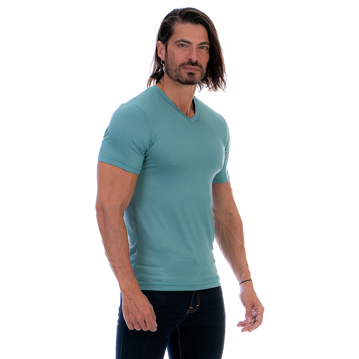 Playera Cuello En V Hombre Manga Corta Básica