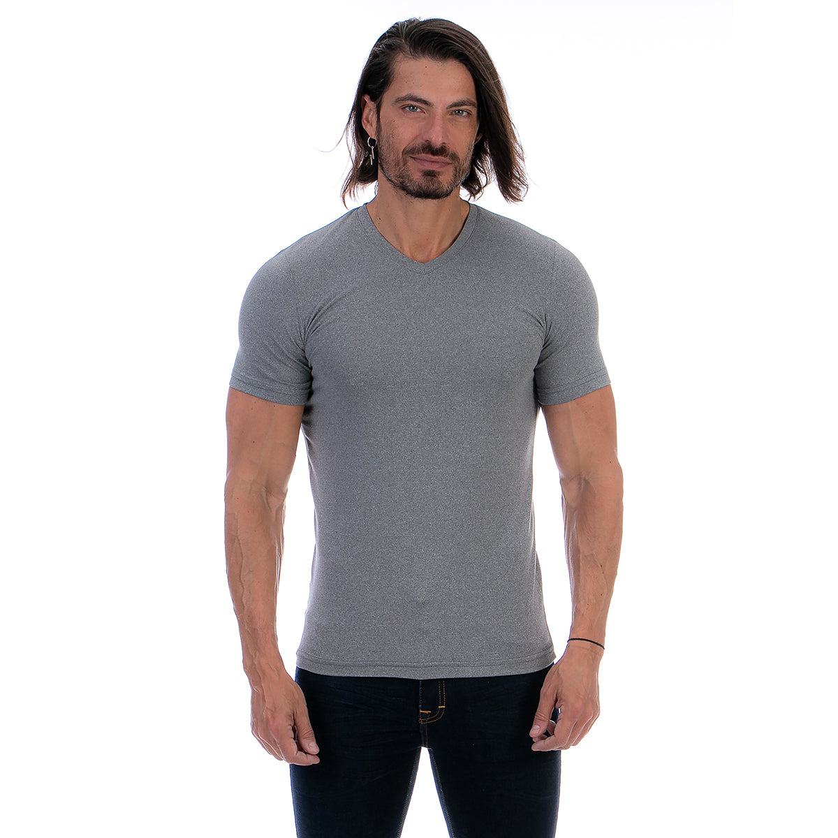 Playera Cuello En V Hombre Manga Corta Básica