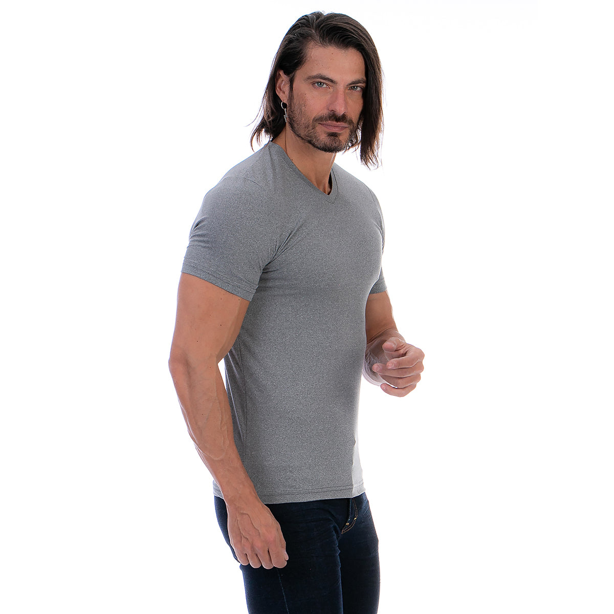Playera Cuello En V Hombre Manga Corta Básica