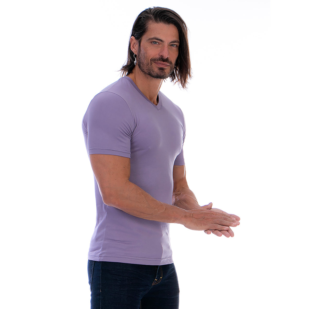 Playera Cuello En V Hombre Manga Corta Básica