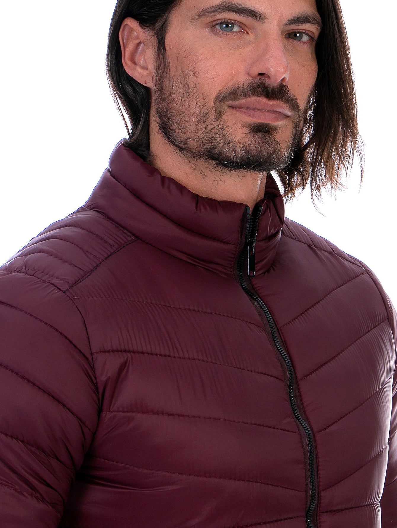 Chamarra Hombre Capitonada Con Bolsillos Forro Peluche Fino