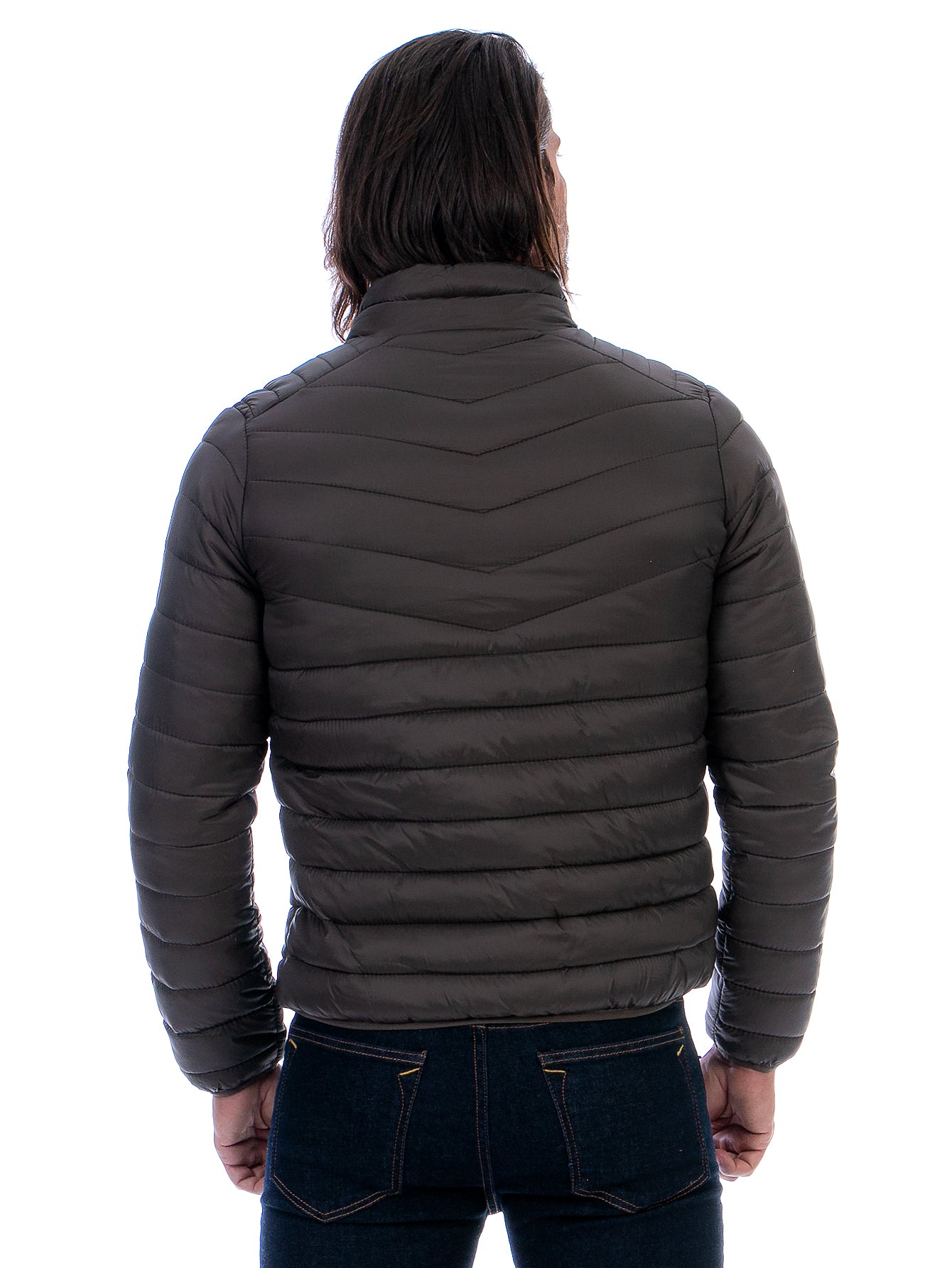 Chamarra Hombre Capitonada Con Bolsillos Forro Peluche Fino