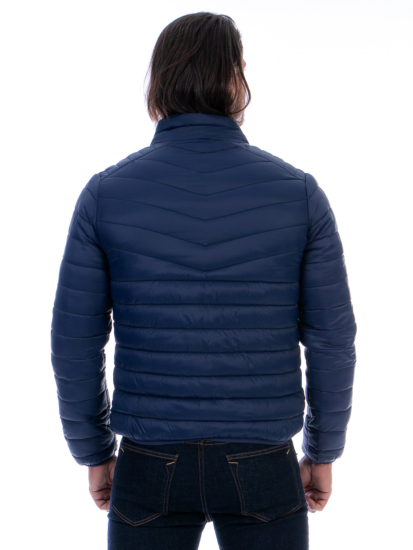 Chamarra Hombre Capitonada Con Bolsillos Forro Peluche Fino