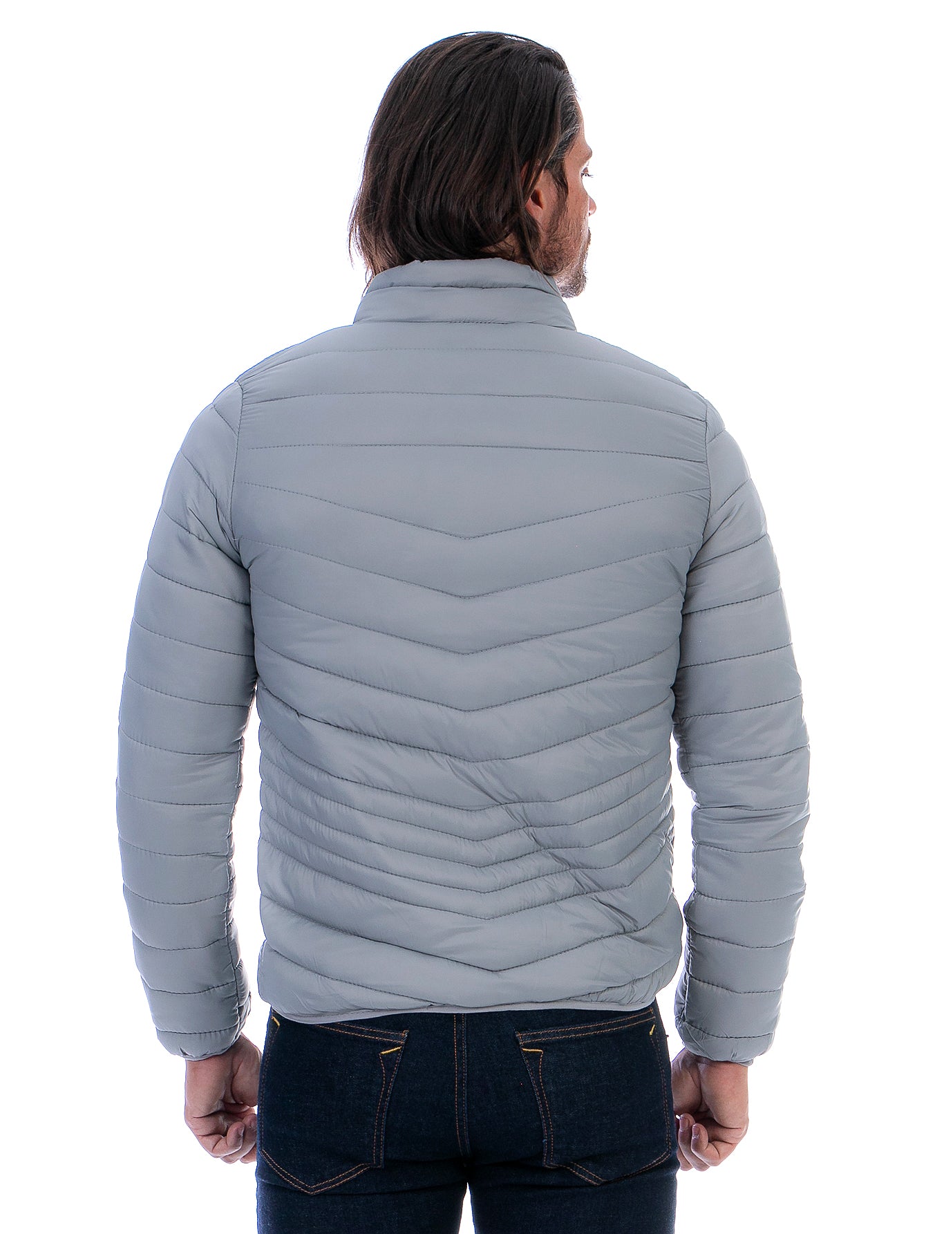 Chamarra Capitonada Hombre Con Bolsillos Forro Peluche Fino