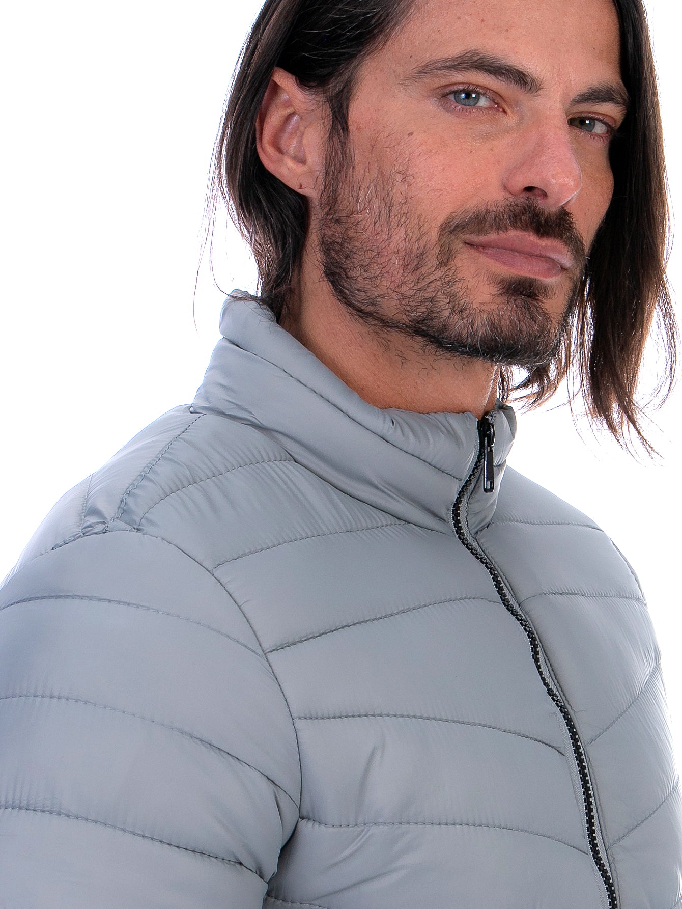 Chamarra Capitonada Hombre Con Bolsillos Forro Peluche Fino