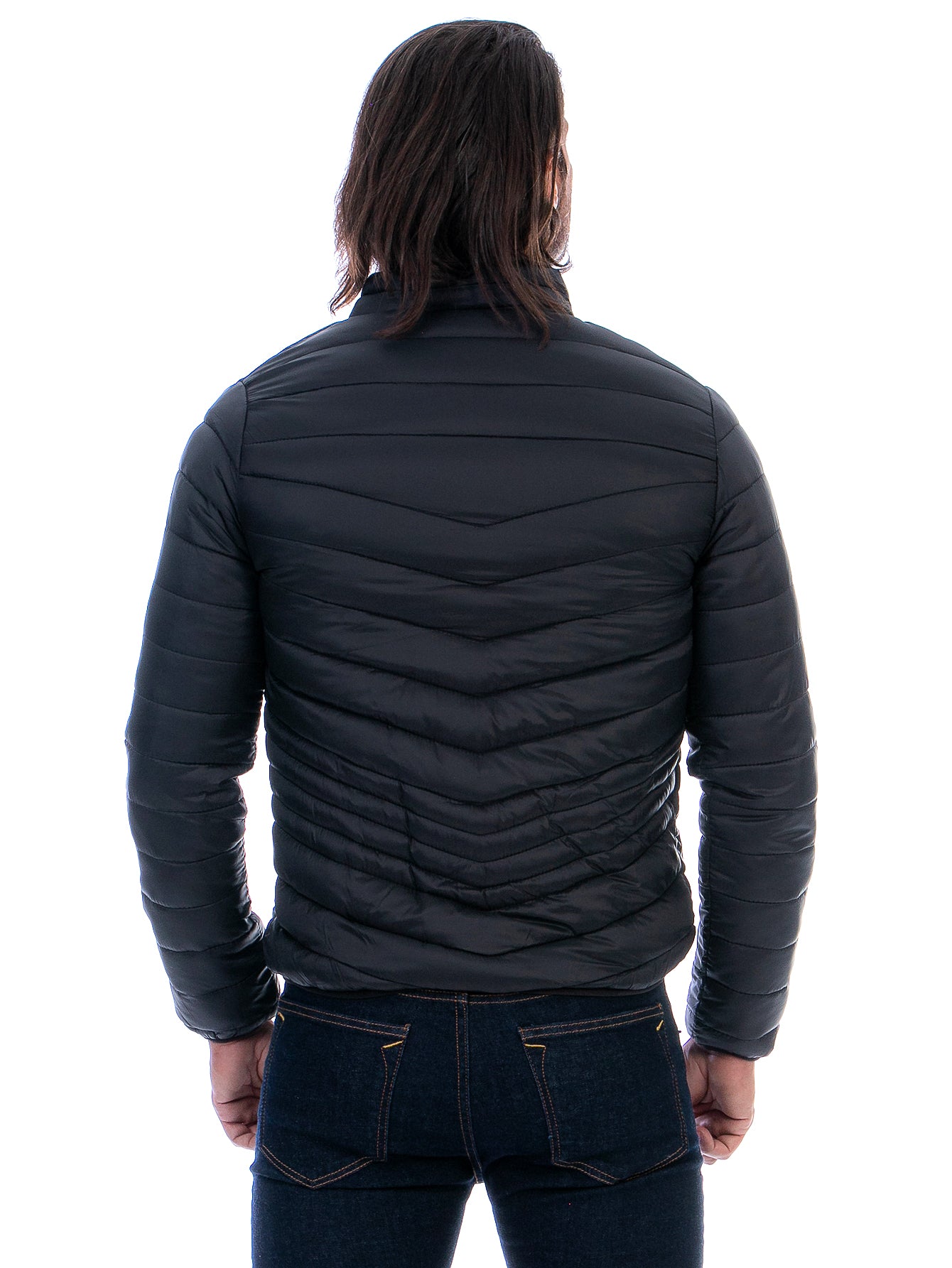 Chamarra Capitonada Hombre Con Bolsillos Forro Peluche Fino