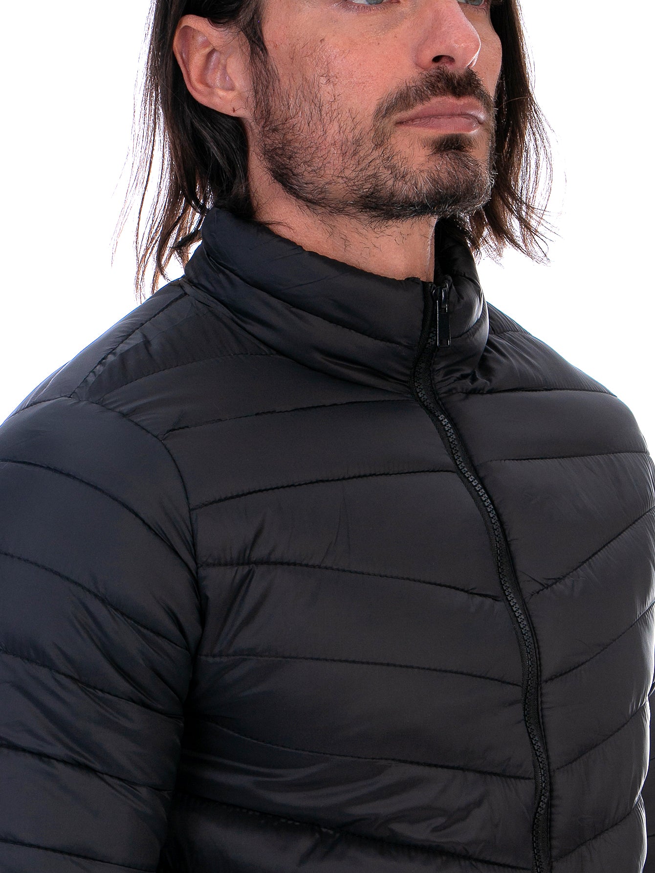 Chamarra Capitonada Hombre Con Bolsillos Forro Peluche Fino