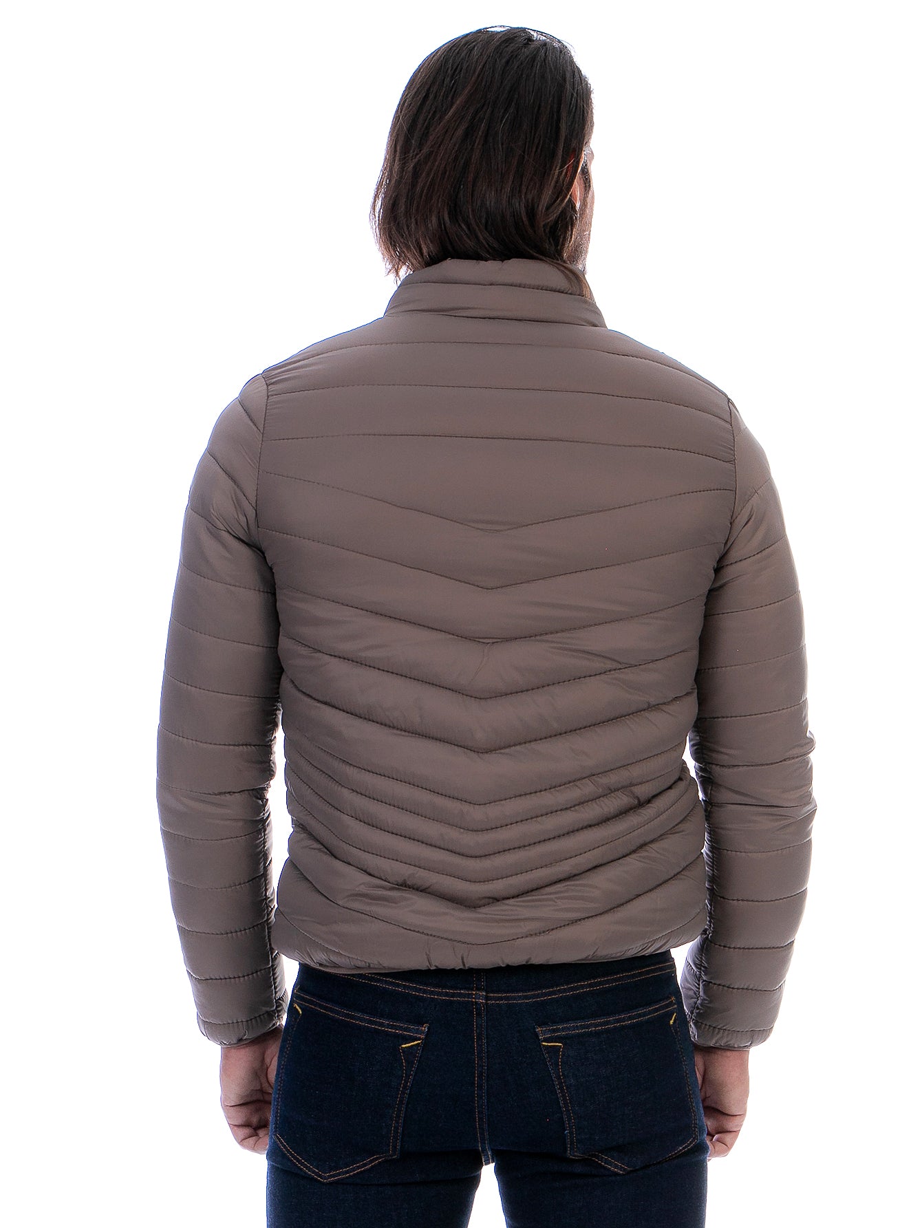 Chamarra Capitonada Hombre Con Bolsillos Forro Peluche Fino