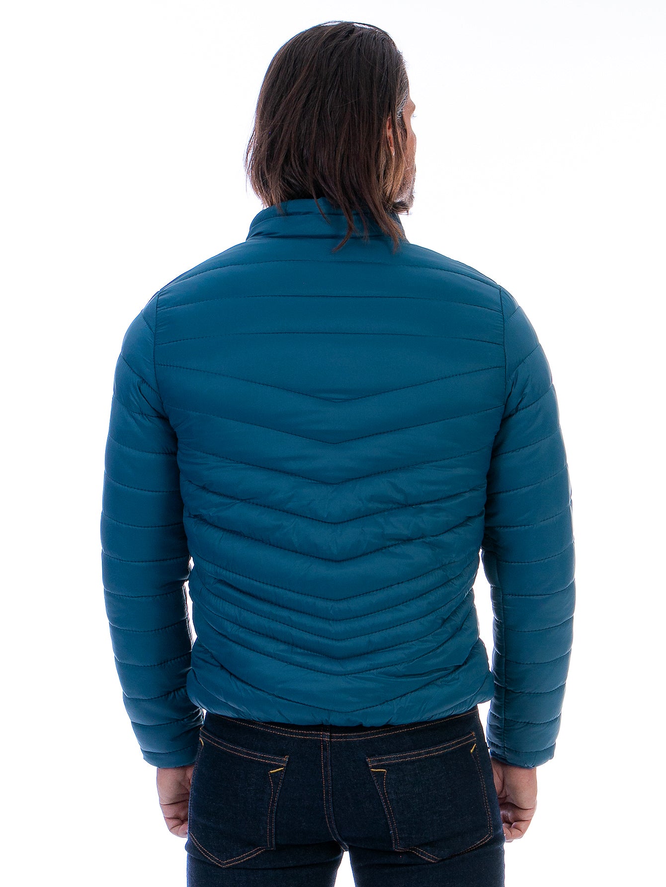 Chamarra Capitonada Hombre Con Bolsillos Forro Peluche Fino