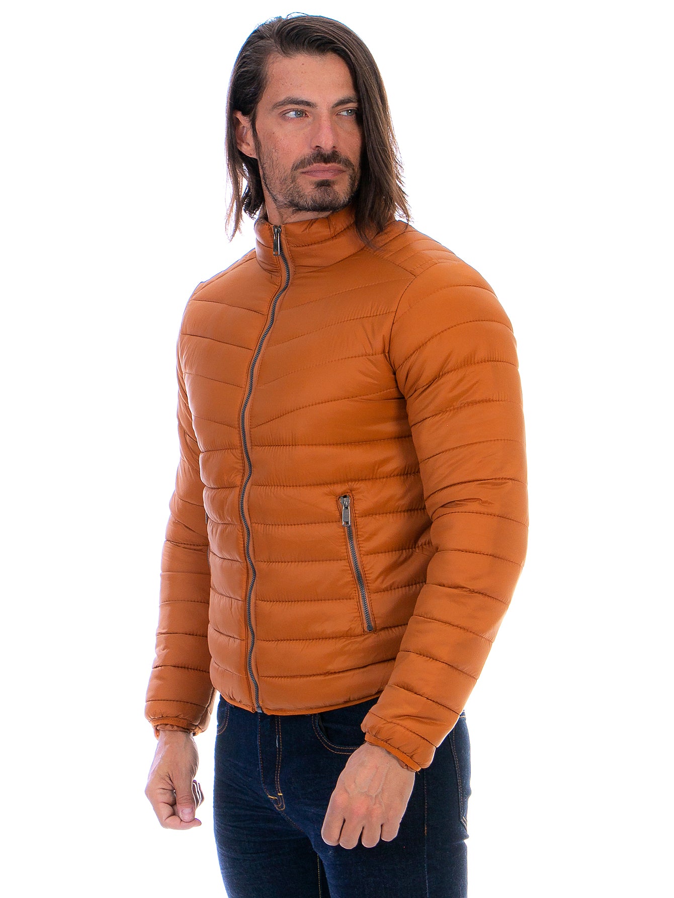 Chamarra Capitonada Para Hombre Con Forro De Peluche Fino