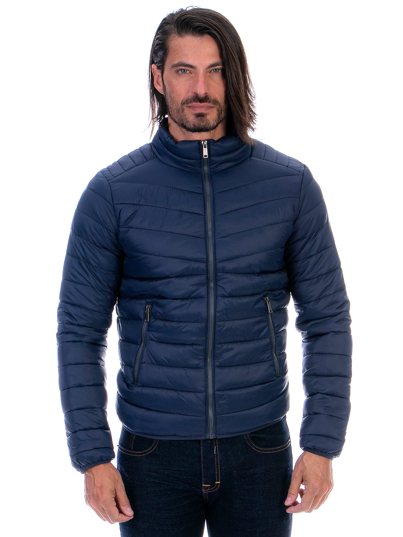 Chamarra Capitonada Para Hombre Con Forro De Peluche Fino