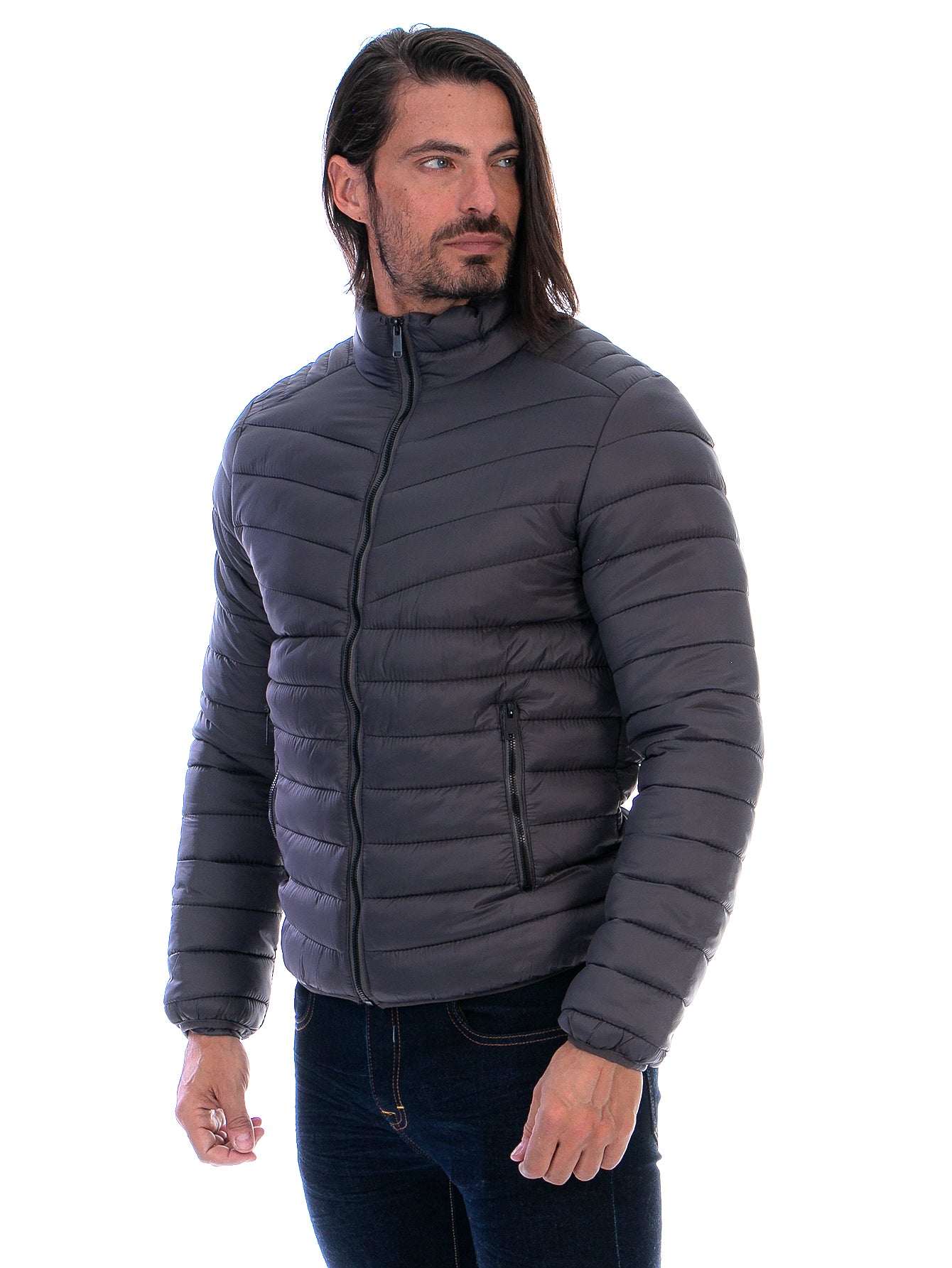 Chamarra Capitonada Para Hombre Con Forro De Peluche Fino