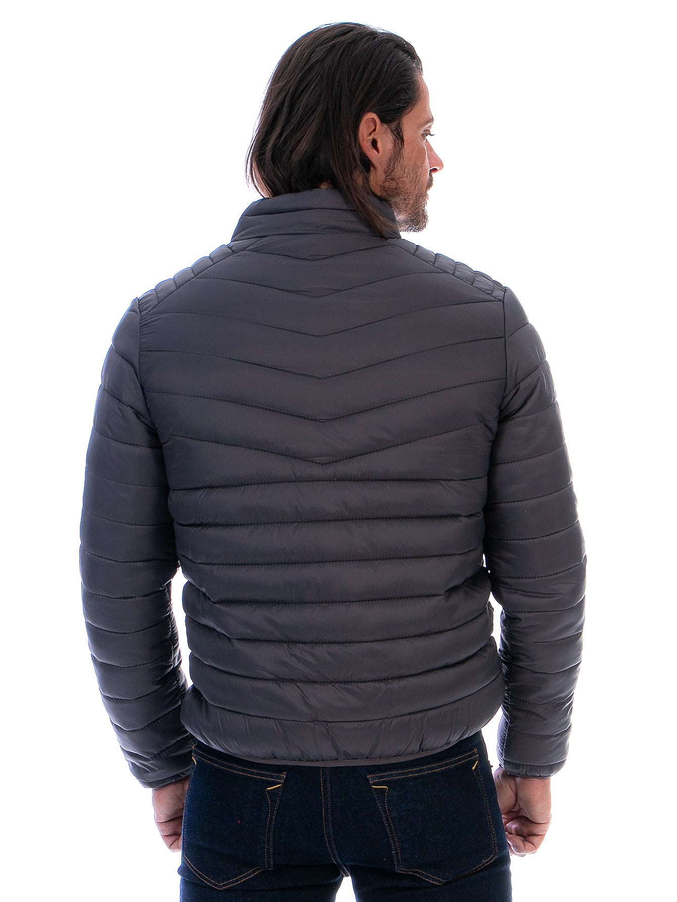 Chamarra Capitonada Para Hombre Con Forro De Peluche Fino