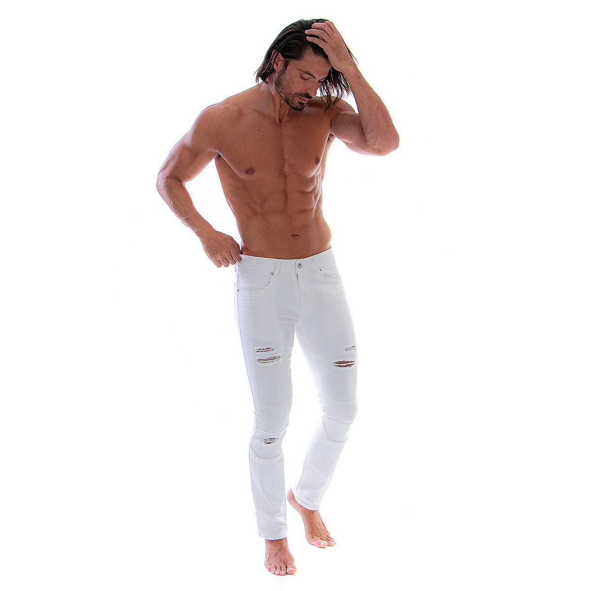 Pantalón Mezclilla Stretch Tipo Biker Para Hombre